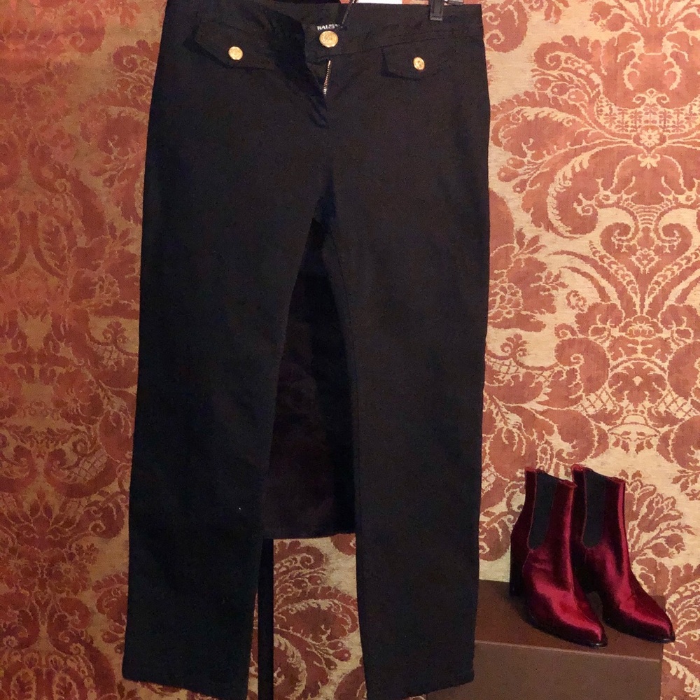 BALMAIN Black Denim, Skinny and Cropped